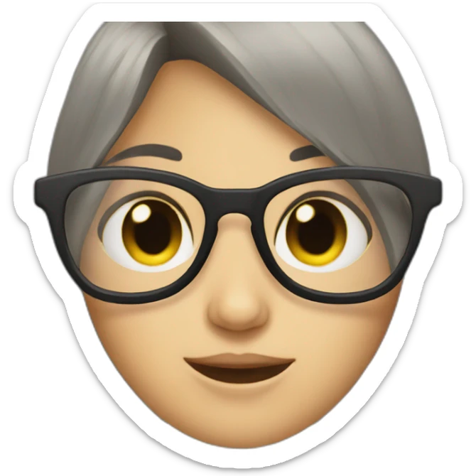 Truck and girl with glasses and dark hair sticker