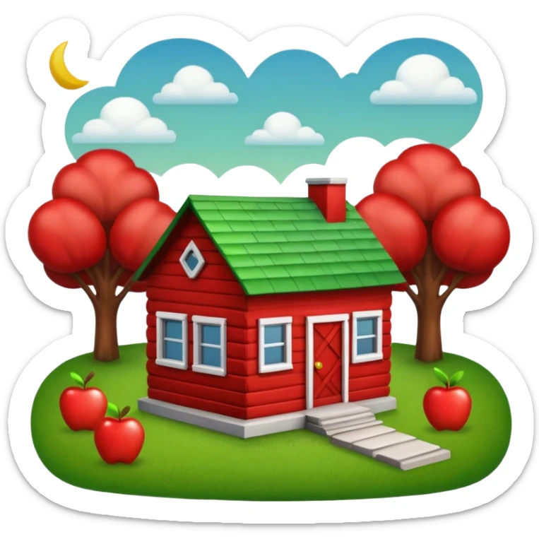 small house sitting on top of the state of Texas, apple emoji style, no text sticker