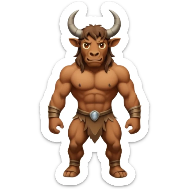 cinematic ultra HD style, photo-realistic - The deranged Minotaur stands in the middle of the labyrinth sticker
