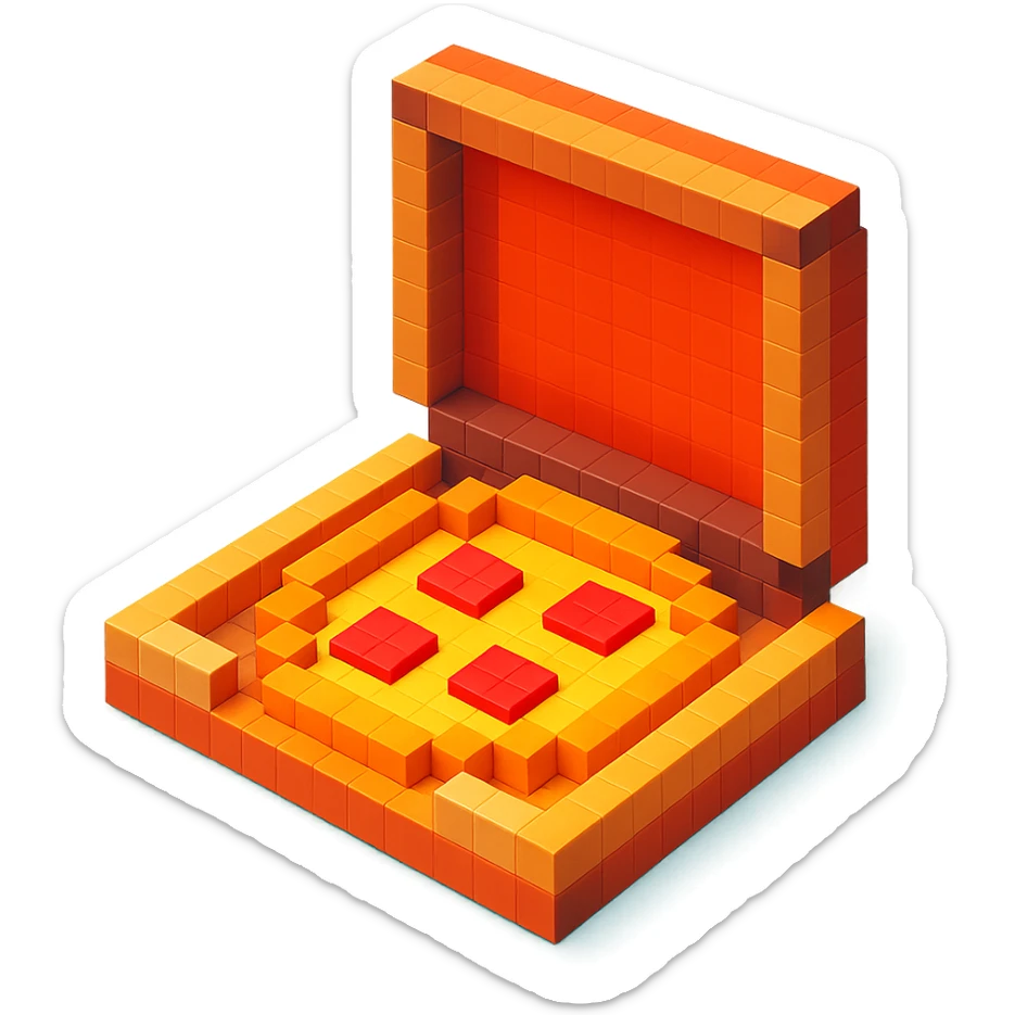 pizza in a delivery box sticker