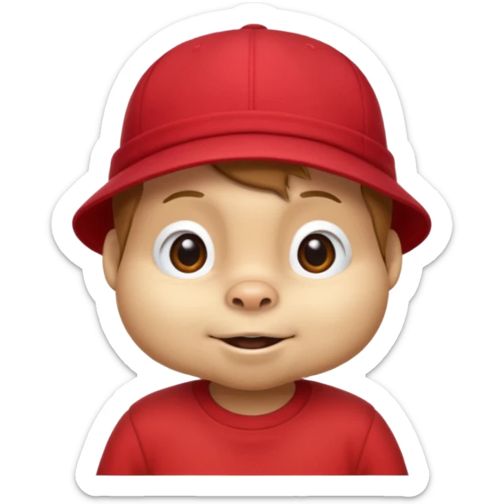 CHIPMUNK ALVIN FROM ALVIN AND THE CHIPMUNKS WITH RED SHIRT AND RED HAT VERY SKINNY AND MALNOURISHED sticker