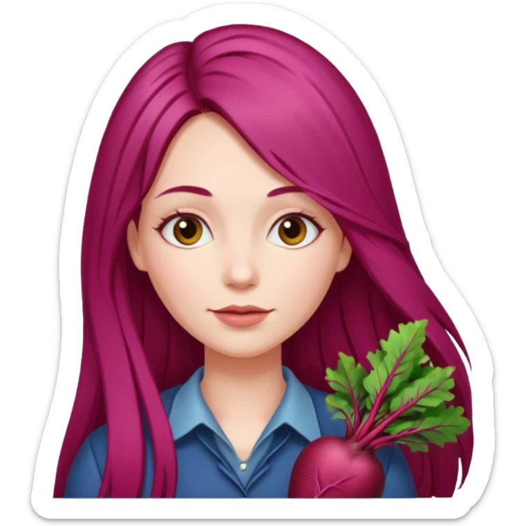 One woman medium length blond highlights hair
One man medium dark skin no hair One woman long beetroot colour hair  sticker