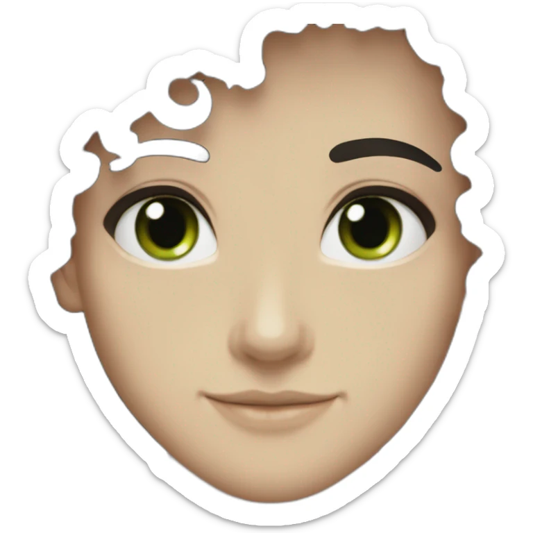 an EBOY blackhoodie green eyes curly black hair and caucasian sticker