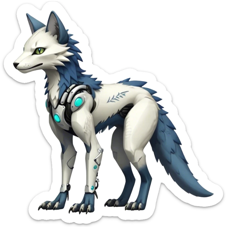 Modern Futuristic Feral Cyborg-Vernid-Sergal-Feline-Trico-species by LiLaiRa full body sticker