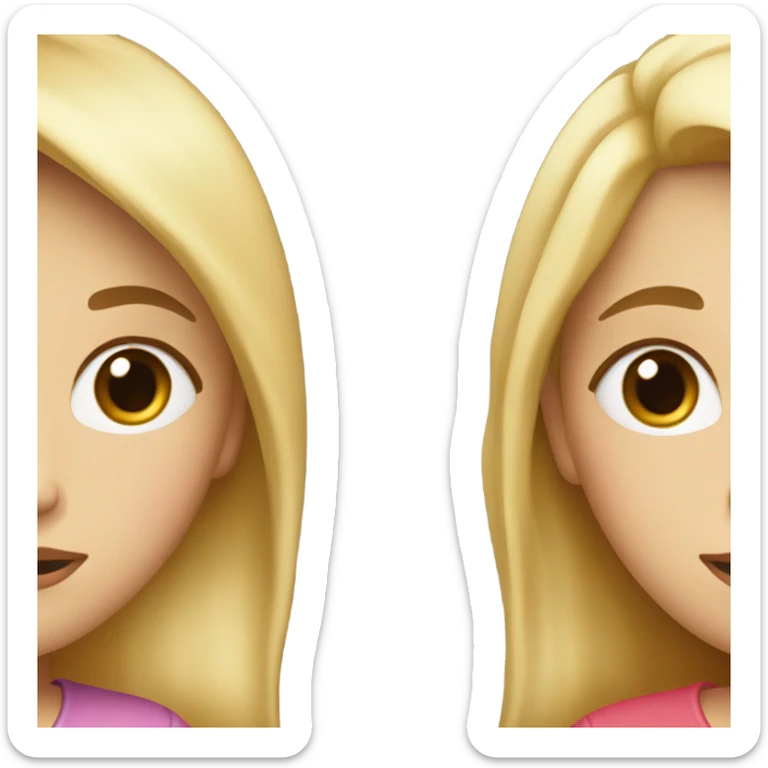 two girls kissing and one is blonde and one has brown hair sticker