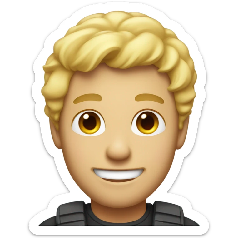 I want a emoji in apple design for hiring as man and blond hair white color  sticker