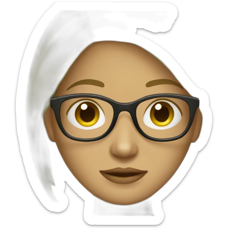 avocado-woman-femenist-in-eyeglasses-dark-blonde-hair sticker