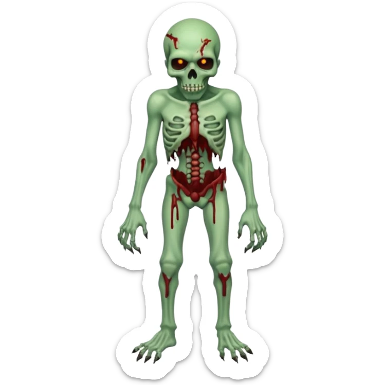 Rotting corpse zombie demons, full body, in the style of your bleeding skull art, full body sticker