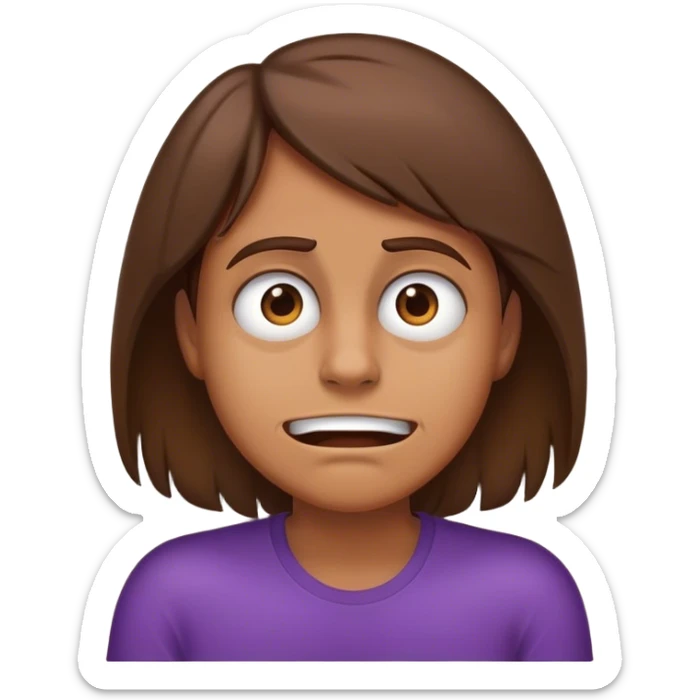 Beat my head against a wall last with brown hair  sticker