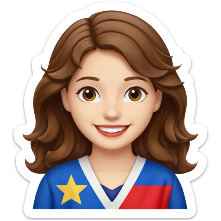 jewish white girl wavy brown hair girl philippine flag sticker