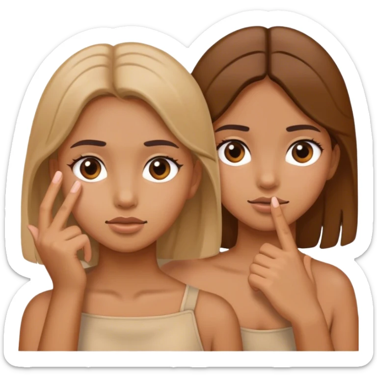 a girl with one hand crossing her face and the other one going the same direction sticker
