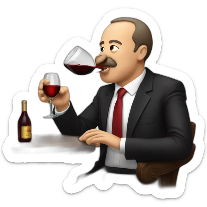Erdoğan Drinking Wine sticker