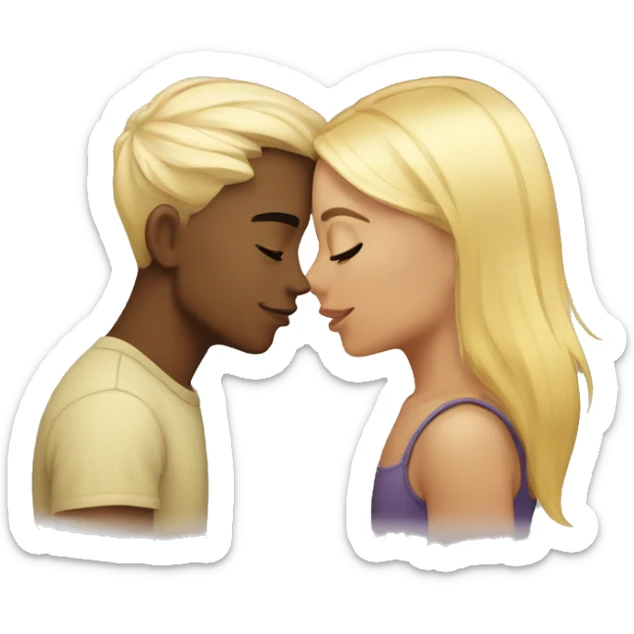 Gay kiss blonde and raven hair sticker