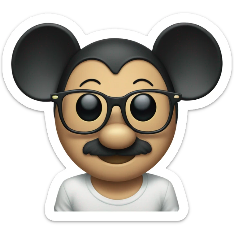 mickey mouse con lentes sticker