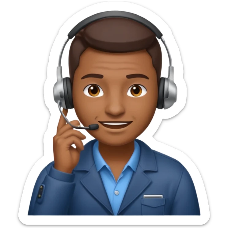 mean looking phone scammer in sketchy call center from pakistan with smirk and brown skin sticker