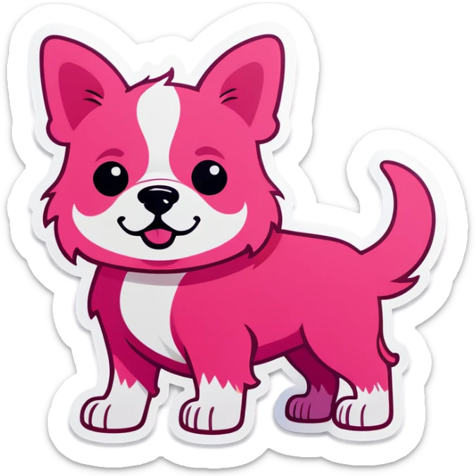 Dog pink  sticker