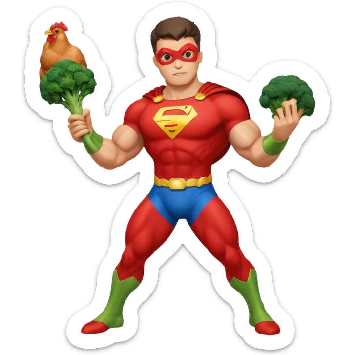 mister energy is a chain store selling healthy food, such as chicken, pork, or fish with vegetables.
create a mascot/superhero logo for this. sticker