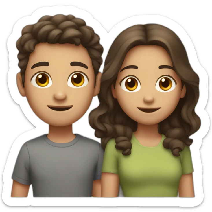 one white older brother with dark hair, one little brother with light hair one tanned sister with brown hair sticker