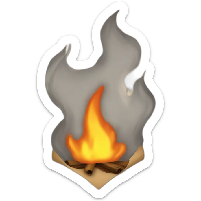 burning paper sticker