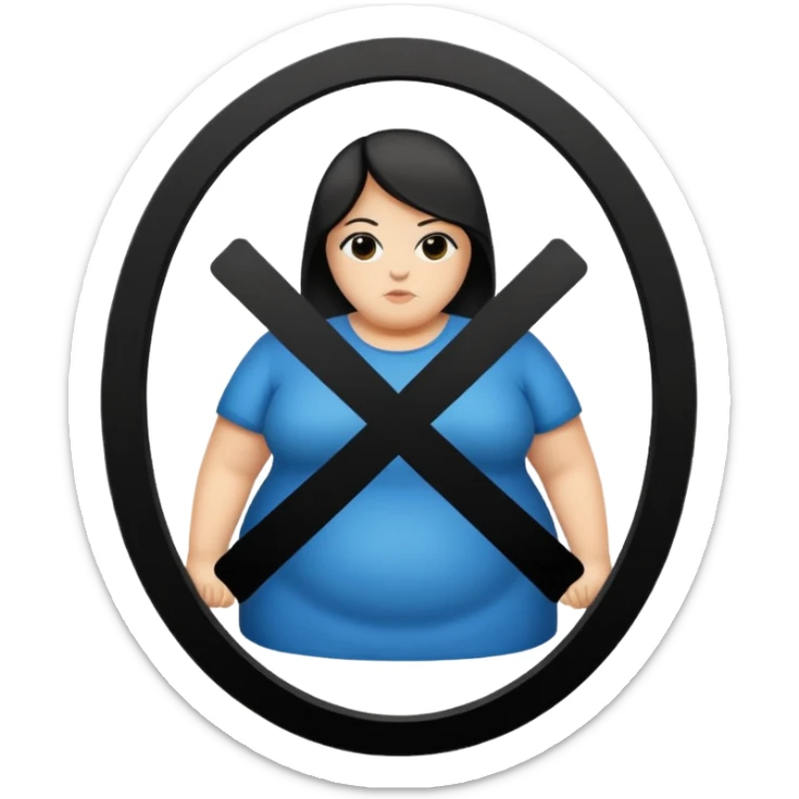 No pero que sea un aviso que tenga el símbolo prohibido gordas sticker