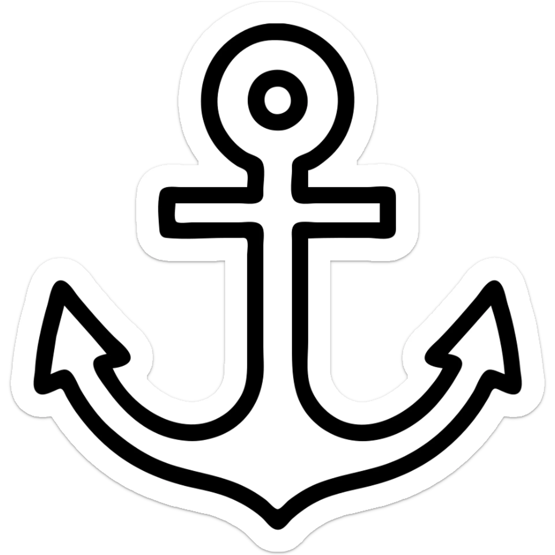 Anchor icon in a darker shade of purple, clean and bold style, no background, transparent background sticker