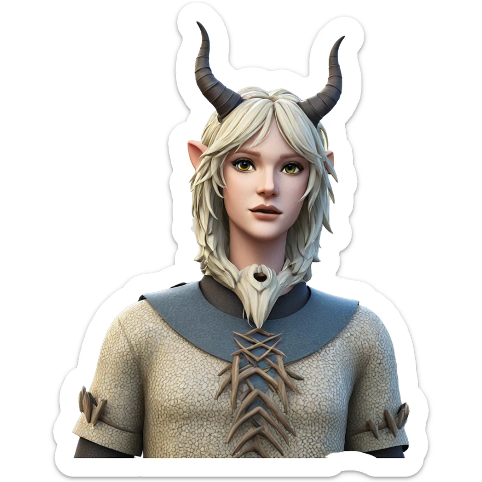 horned figure in nature sticker