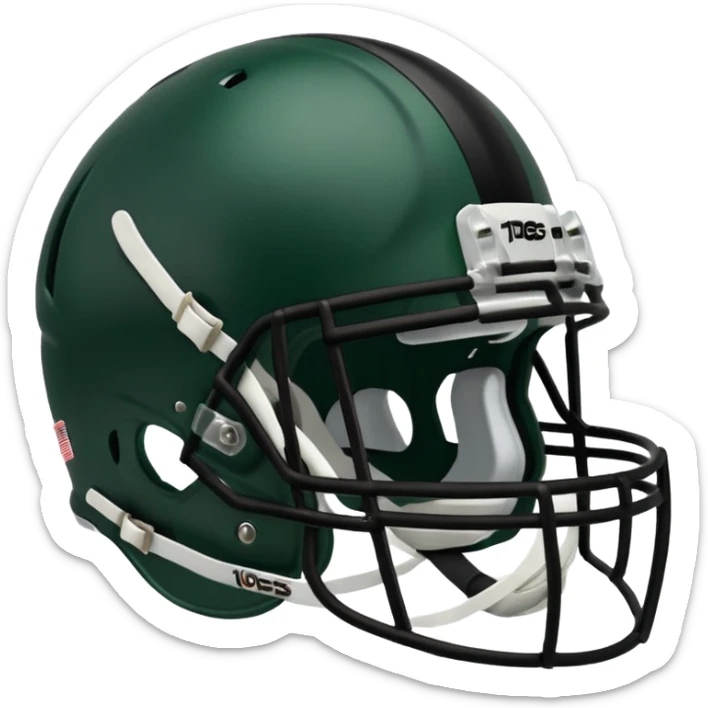 College football player helmet in dark green color ( black player ) sticker
