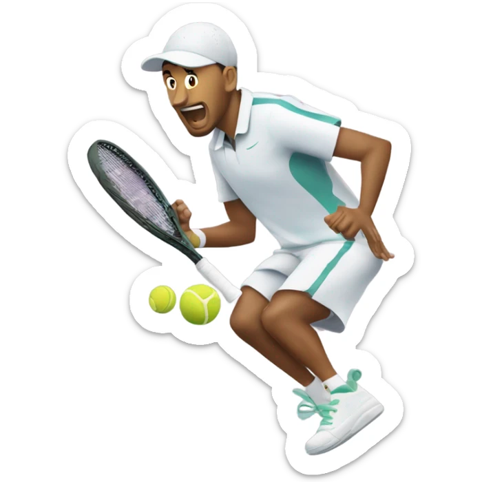 Tennis player Nichols Nick Kyrgios with tennis racquet in hand sticker