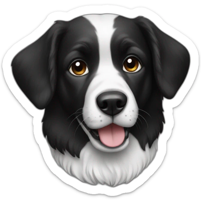 black white dog sticker