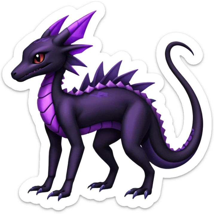 Shiny gothic Salazzle-Salandit-Umbreon-Fakémon-hybrid-creature (full body) 4 legs sticker