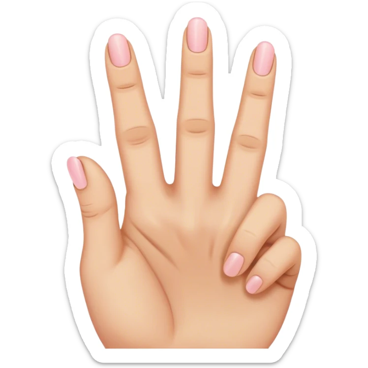 hand with index finger, middle finger and pinky finger rased ring finger and thumb connected sticker