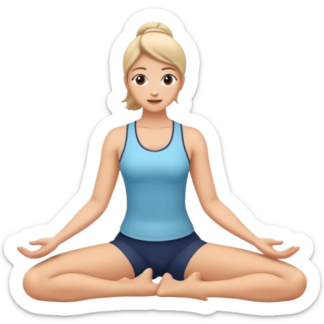 could you generate an emoji of a woman performing a seated hamstring stretch sticker