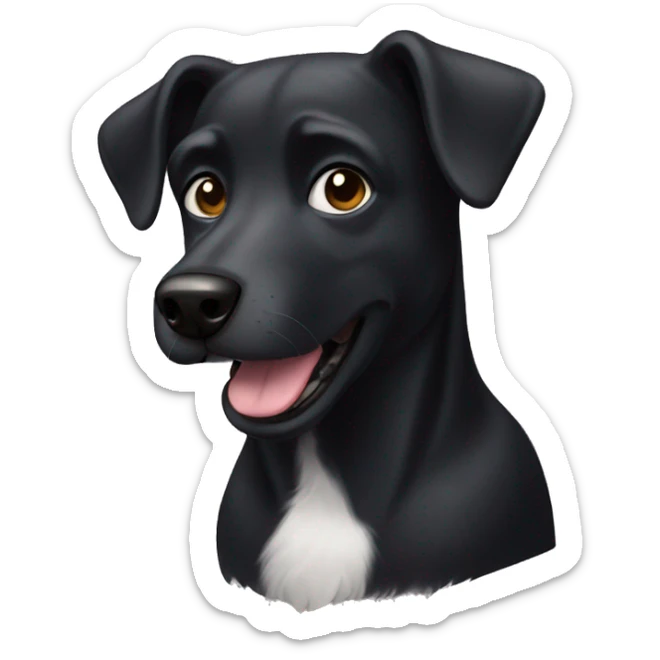 Black dog sticker