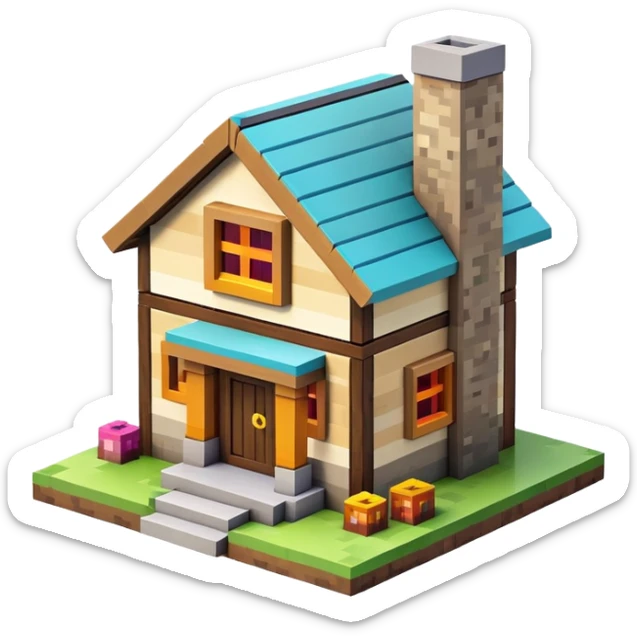 Minecraft house sticker