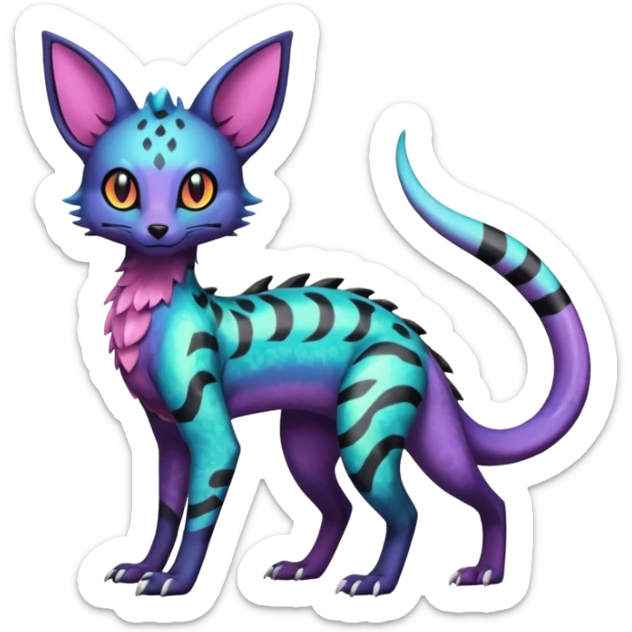 Shiny Salandit-Umbreon-Genet-Noivern-Noibat-Serval-Hybrid (Full body) sticker