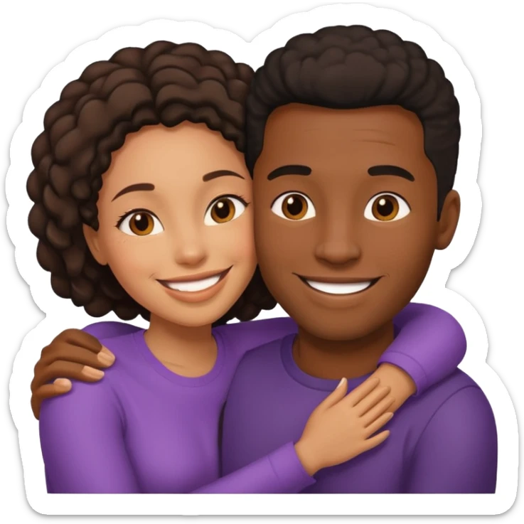 homme et femme noire qui s'embrassaent sticker