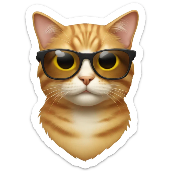 Cat with sunglasses sticker