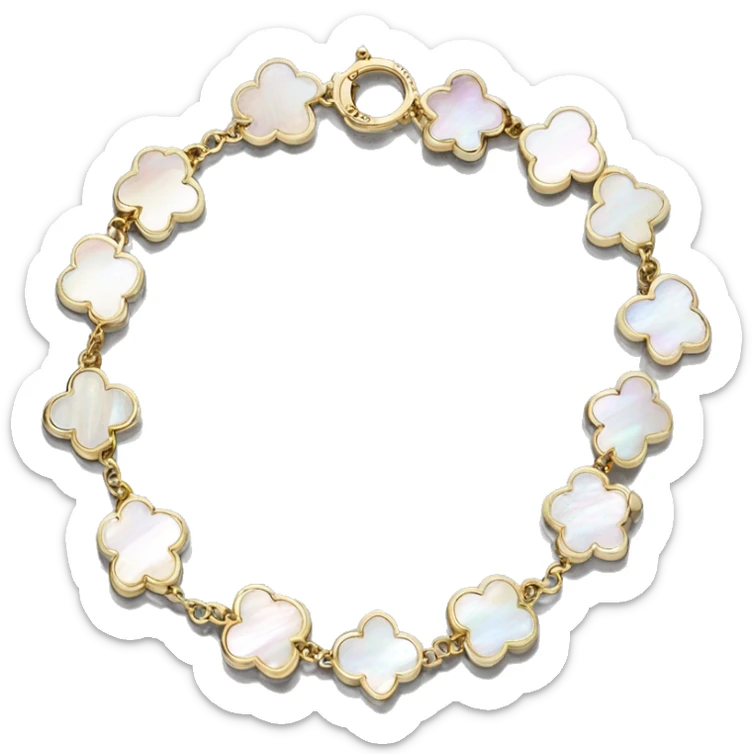 Vancleef Vintage Alhambra Bracelet in Mother of Pearl sticker