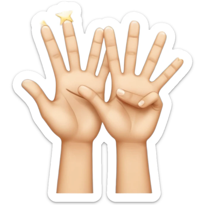 Two hands giving a "spirit fingers" or jazz-hands motion, maybe with little sparkles. sticker