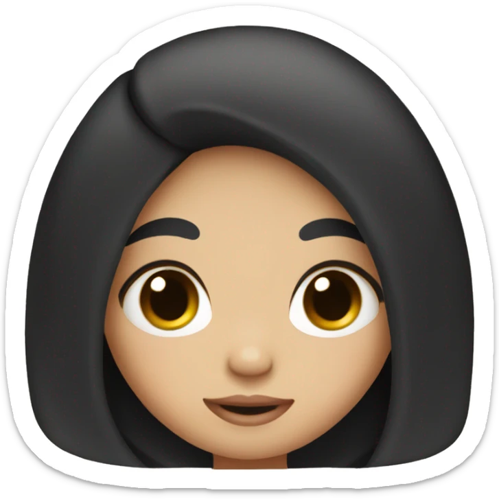 girl with black hair and asian skin pregnant  sticker