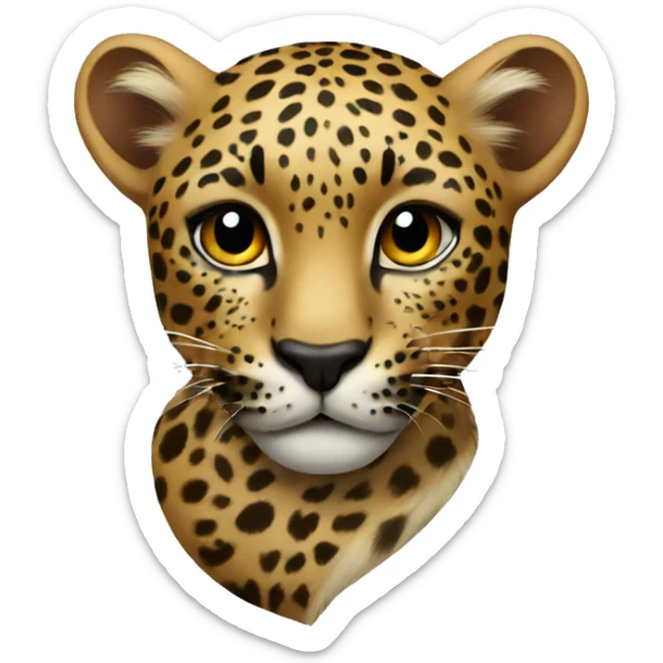 Leopard heart sticker