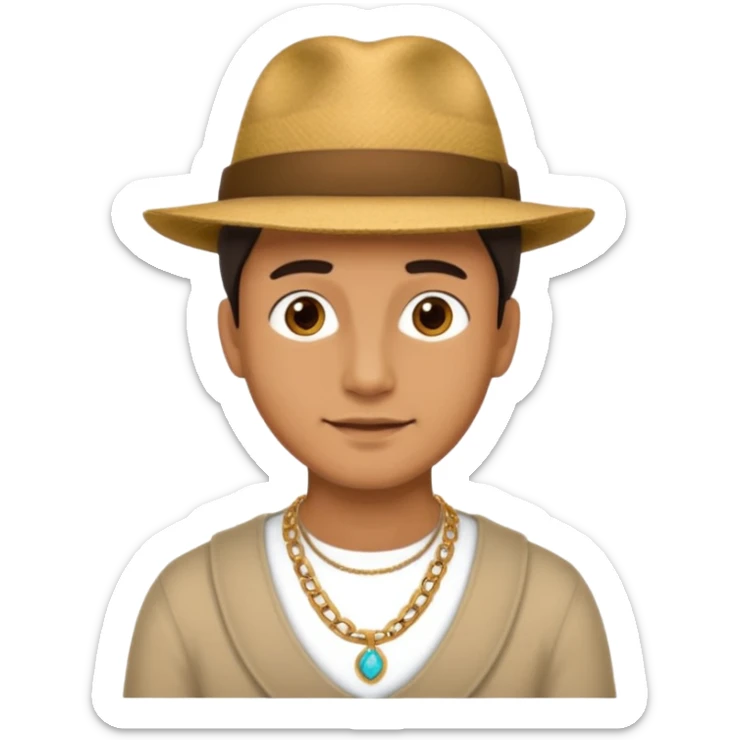 photo of a man's head wearing a hat and some neck accessories sticker