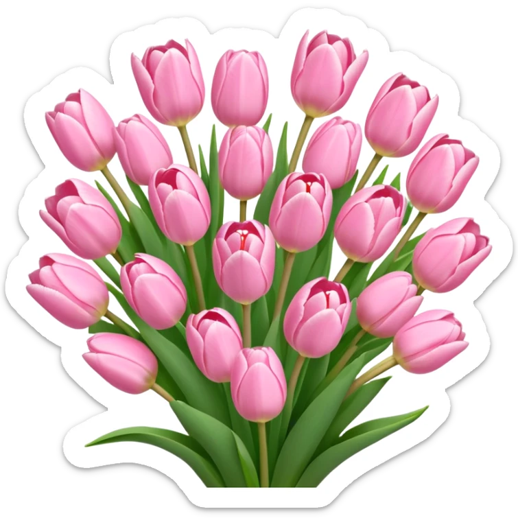 bouquet of tulips (baby pink colour) 25 flowers  sticker
