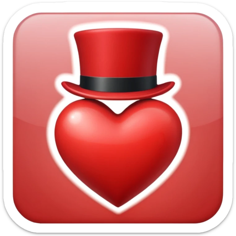 Heart with a top hat sticker