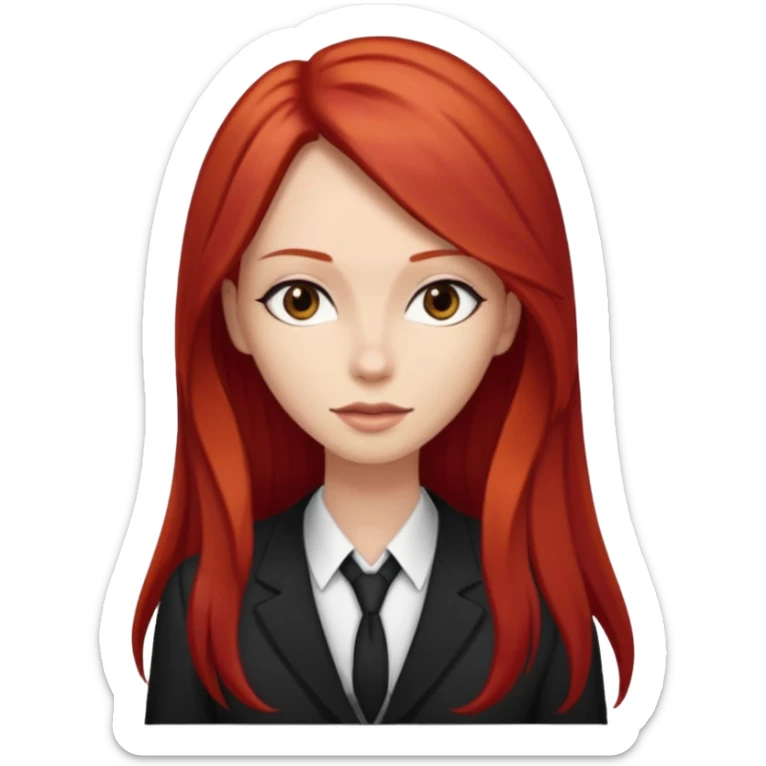 Mujer flaca con cabello largo color rojo color de piel blanca, Hombre de color medio moreno con cabello color negro, flaco sticker