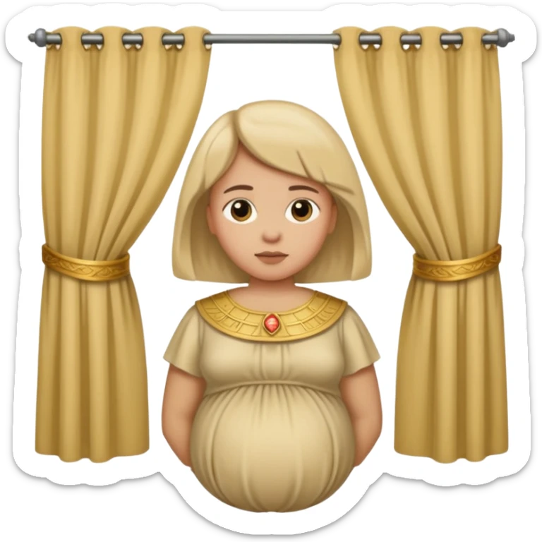 🫃 but with parted middle hair (curtains)  pregnant and in a roman collar  sticker