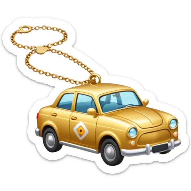 Necklace and car key on the bottom of the sea sticker