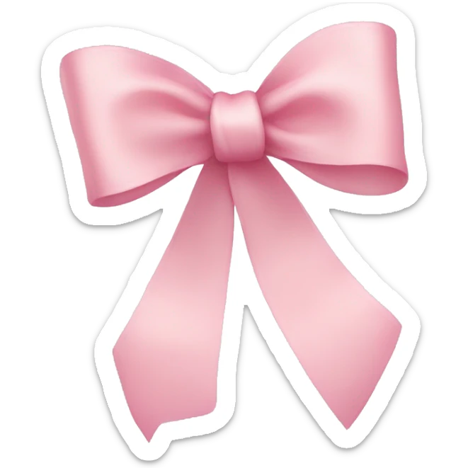 light pink ribbon bow sticker