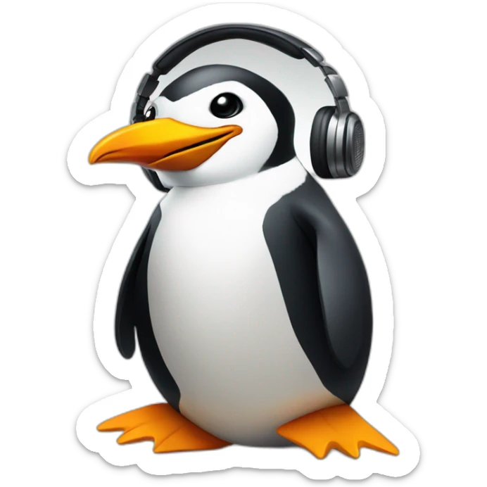Dj penguin sticker