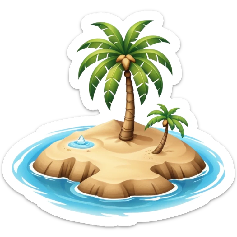 emoji of desert island in the middle of the sea sticker